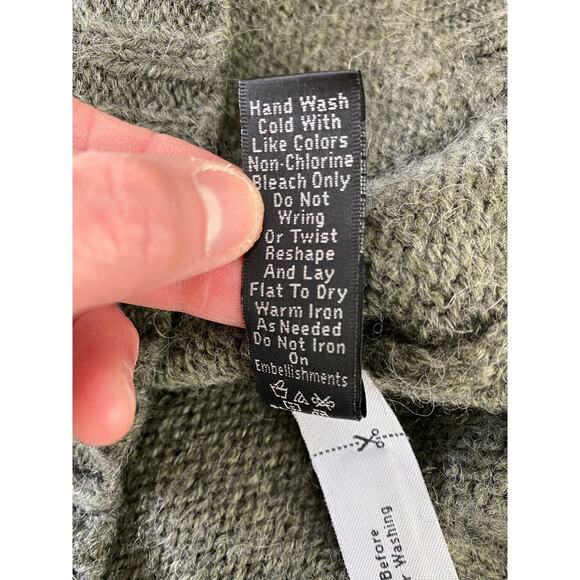 J. Crew Collection Women's M Green Beaded Full Zip Alpaca Blend Sweater Vest - Picture 5 of 5